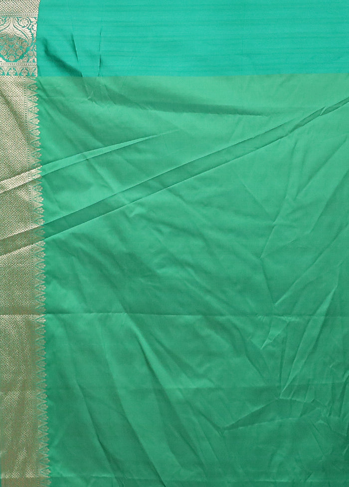 Green Tissue Silk Saree With Blouse Piece