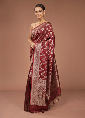 Purple Dupion Silk Saree With Blouse Piece