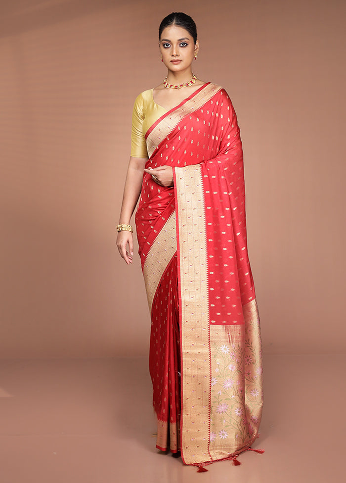 Maroon Georgette Saree With Blouse Piece