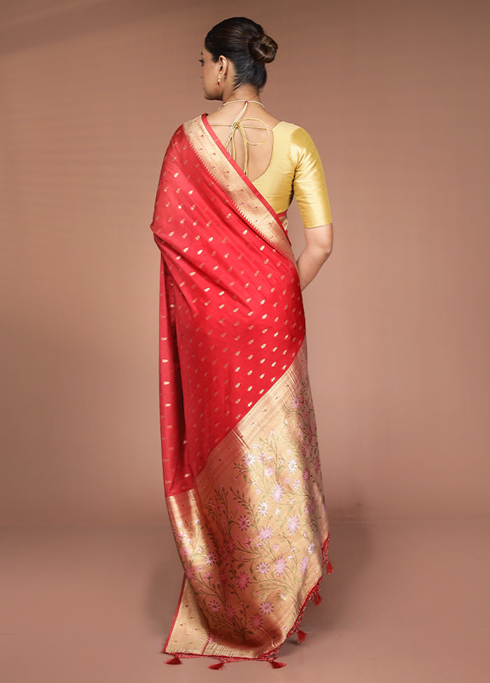 Maroon Georgette Saree With Blouse Piece
