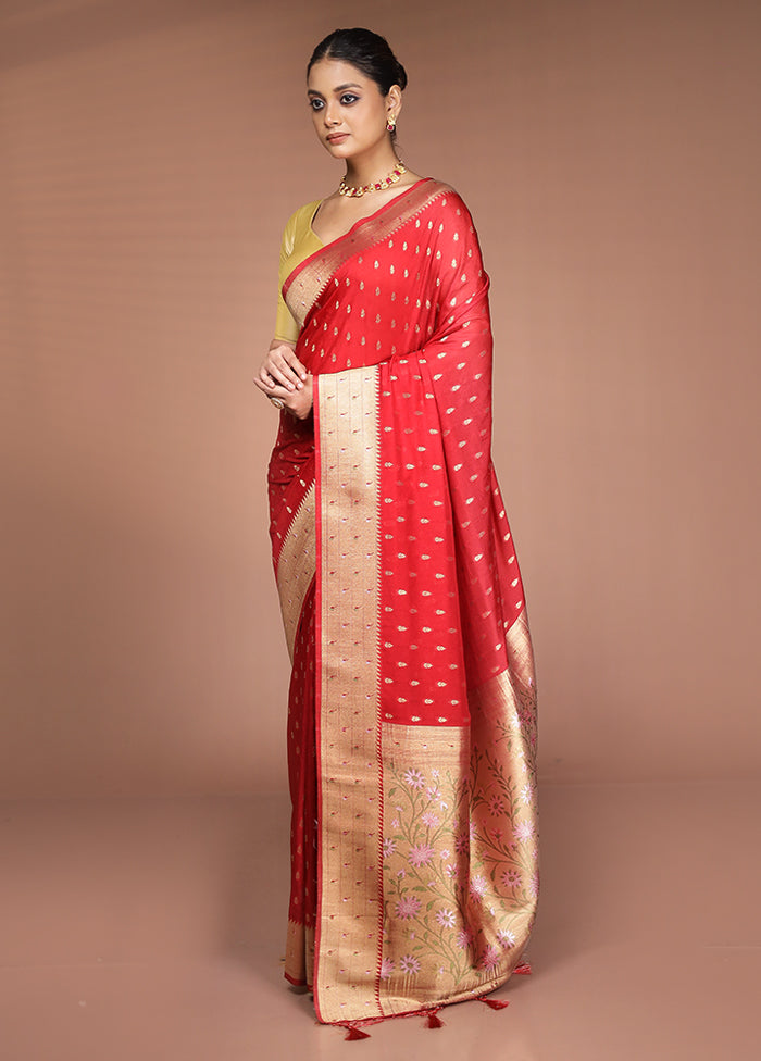 Maroon Georgette Saree With Blouse Piece