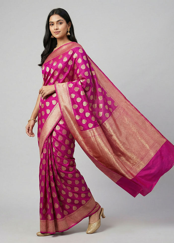 Purple Uppada Silk Saree With Blouse Piece