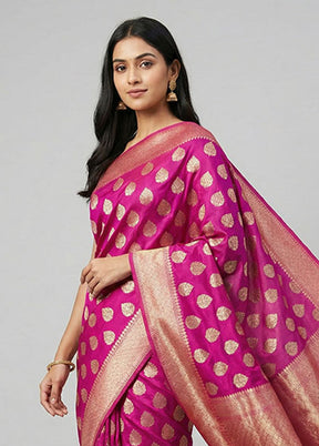 Purple Uppada Silk Saree With Blouse Piece