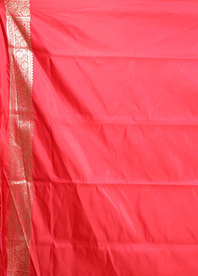 Red Banarasi Silk Saree With Blouse Piece