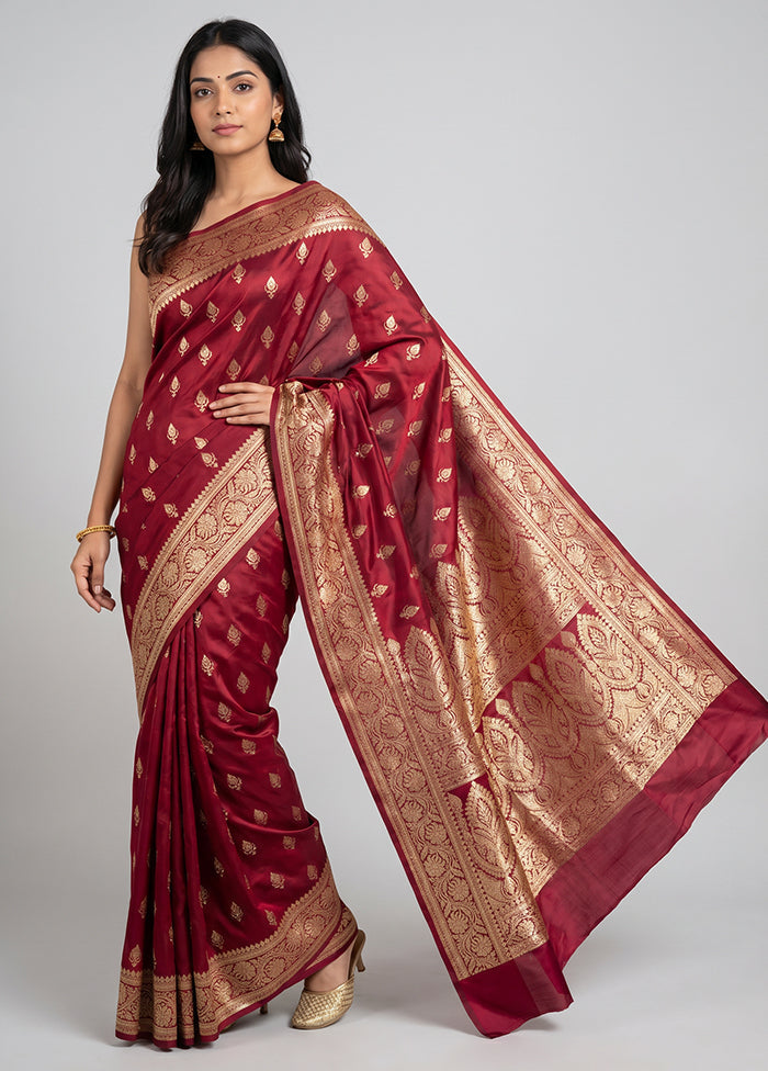 Purple Banarasi Silk Saree With Blouse Piece