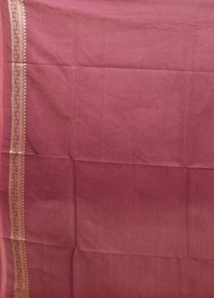 Maroon Kora Silk Saree With Blouse Piece