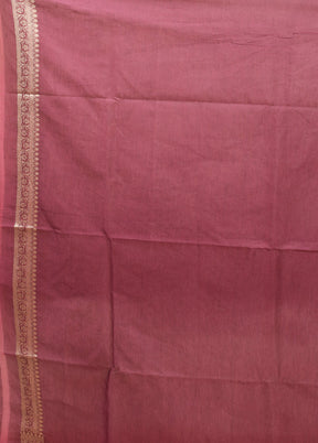 Maroon Kora Silk Saree With Blouse Piece