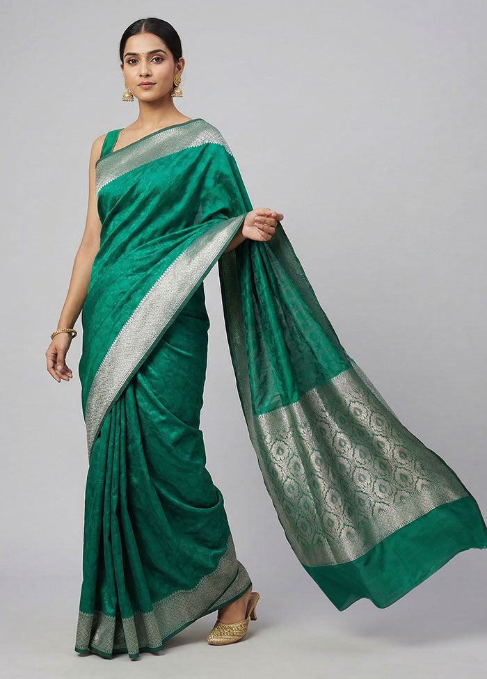 Blue Kora Silk Saree With Blouse Piece