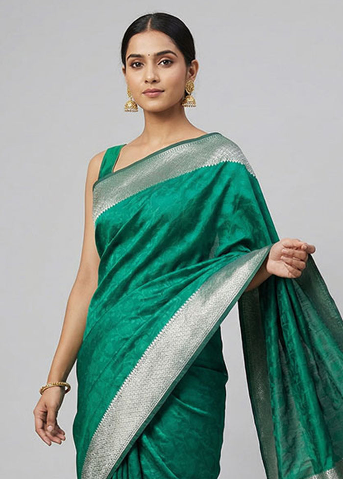 Blue Kora Silk Saree With Blouse Piece