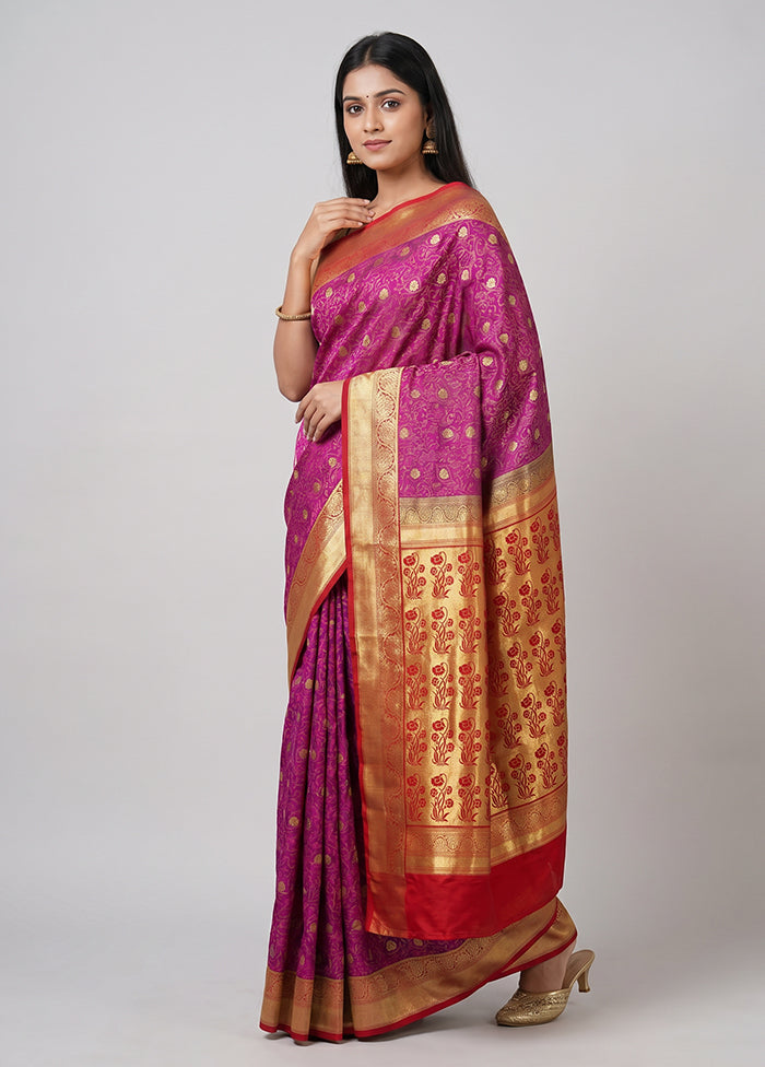 Blue Kanjivaram Silk Saree With Blouse Piece