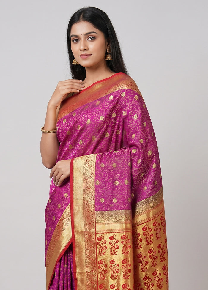 Blue Kanjivaram Silk Saree With Blouse Piece