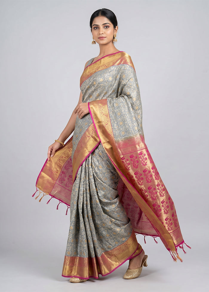 Black Kanjivaram Silk Saree With Blouse Piece