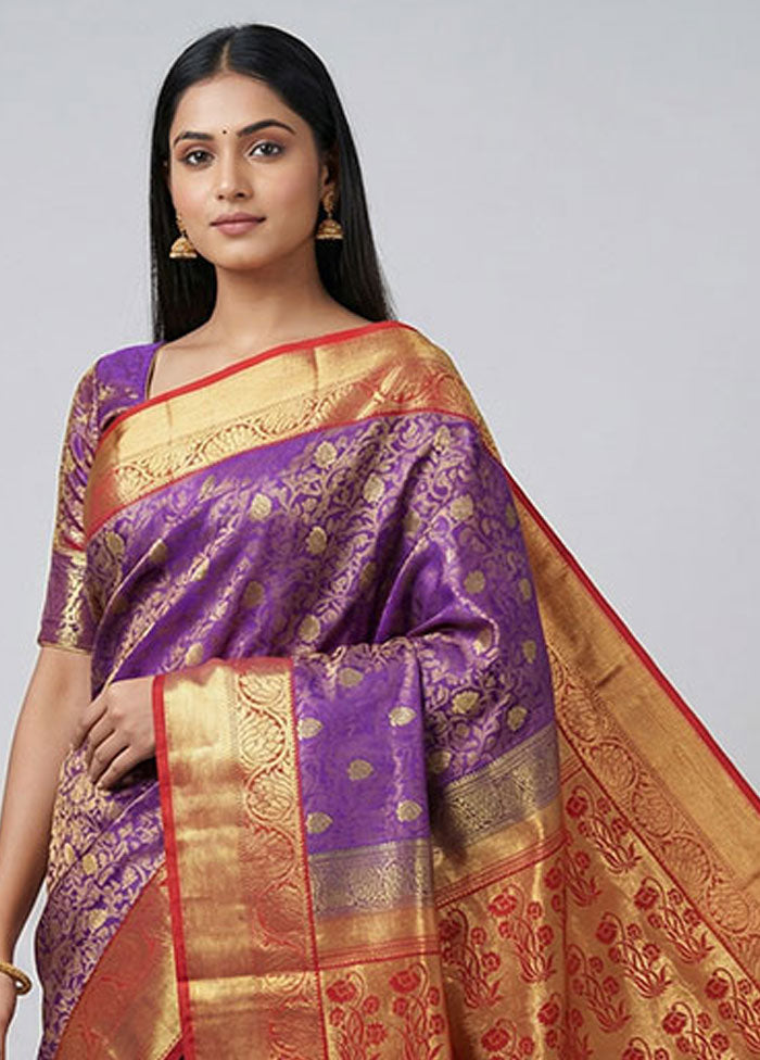 Green Kanjivaram Silk Saree With Blouse Piece