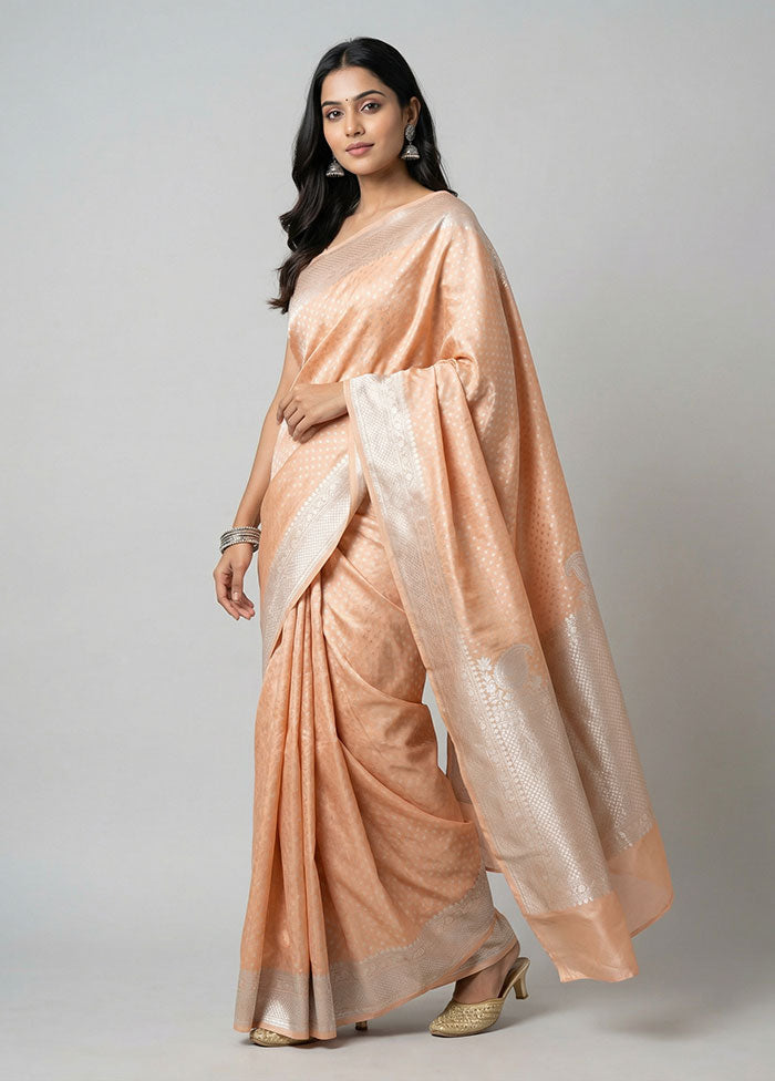 Orange Tissue Silk Saree With Blouse Piece