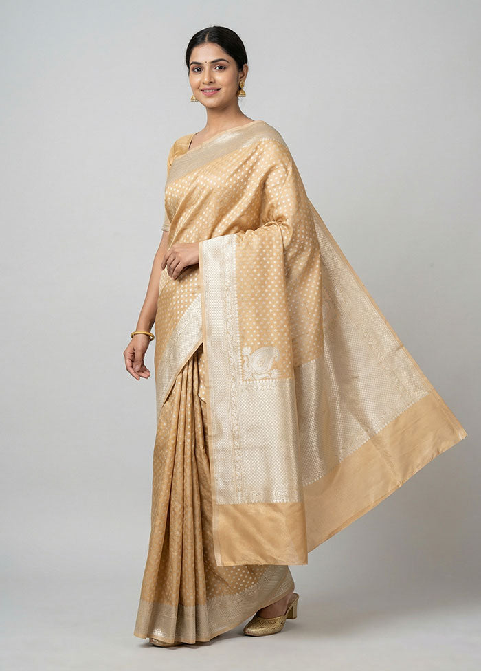Yellow Tissue Silk Saree With Blouse Piece