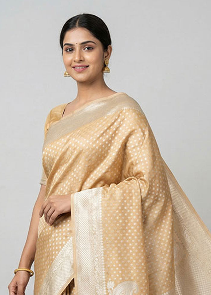 Yellow Tissue Silk Saree With Blouse Piece