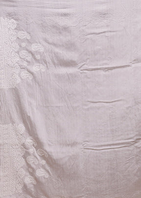 White Handloom Pure Cotton Saree With Blouse Piece