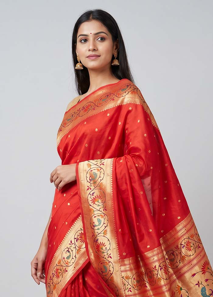 Pink Dupion Silk Saree With Blouse Piece