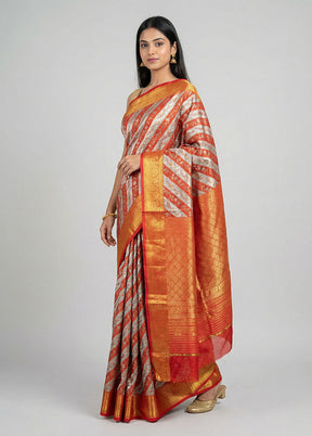 Gold Kanjivaram Silk Saree With Blouse Piece