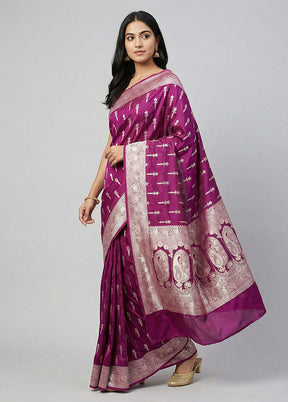 Pink Katan Silk Saree With Blouse Piece
