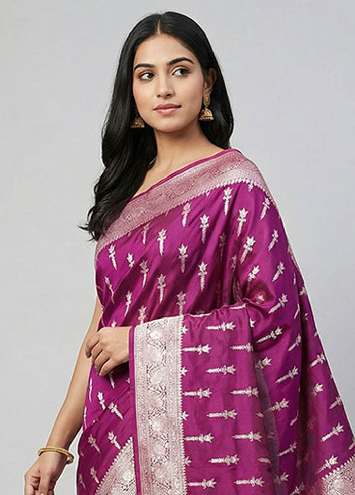 Pink Katan Silk Saree With Blouse Piece