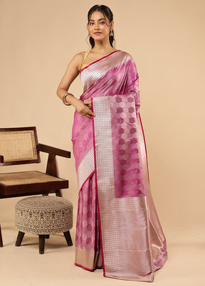 Purple Katan Silk Saree With Blouse Piece