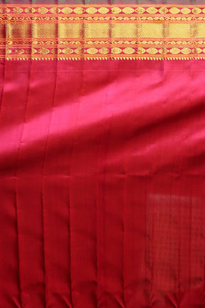 Green Gadwal Pure Silk Saree Without Blouse Piece
