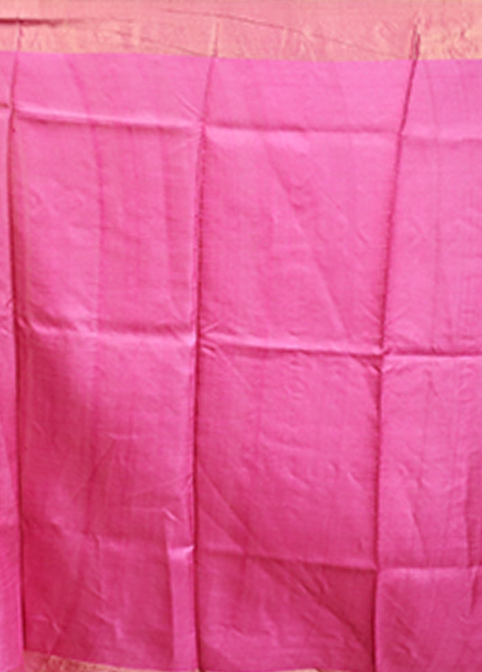 Purple Tussar Silk Saree With Blouse Piece