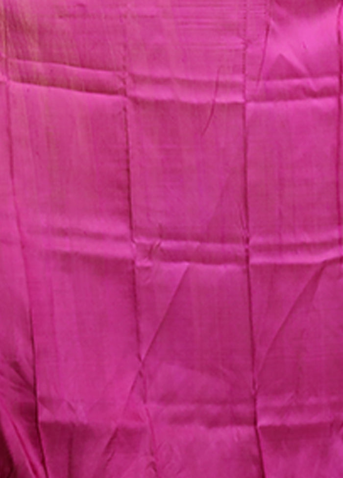 Purple Printed Pure Silk Saree Without Blouse Piece