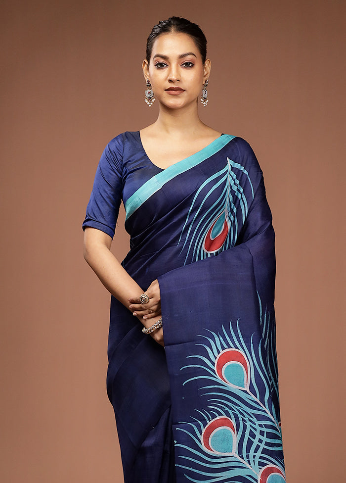Multicolor Printed Pure Silk Saree Without Blouse Piece