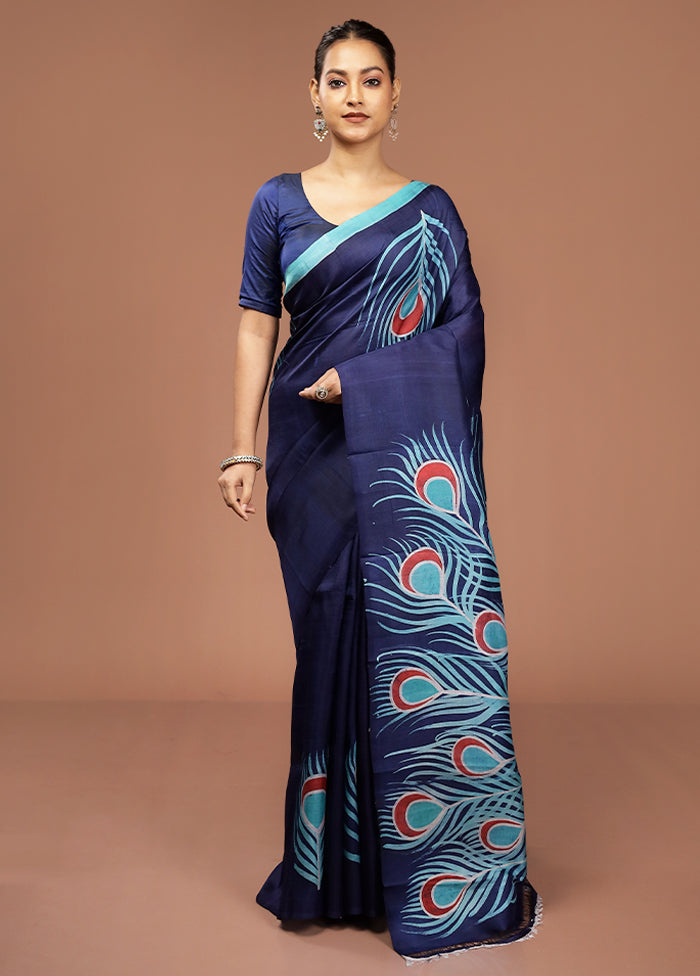 Multicolor Printed Pure Silk Saree Without Blouse Piece