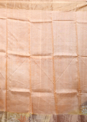 Multicolor Handloom Tussar Pure Silk Saree With Blouse Piece