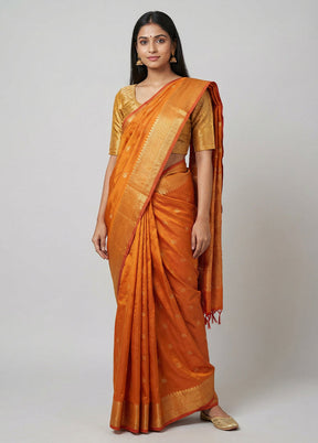 Pink Kanjivaram Silk Saree With Blouse Piece