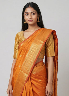 Pink Kanjivaram Silk Saree With Blouse Piece