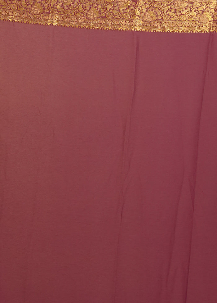 Purple Chiffon Silk Saree With Blouse Piece