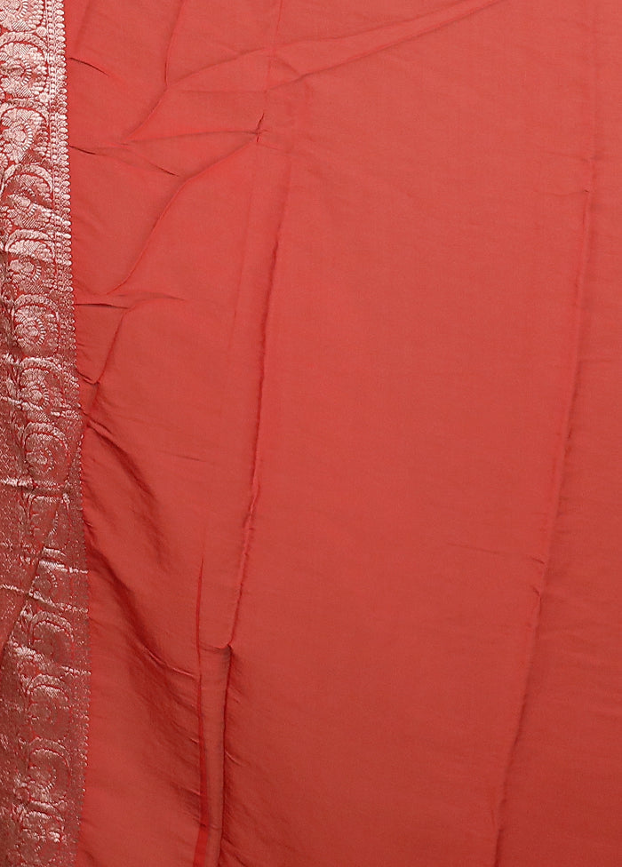 Red Georgette Saree With Blouse Piece