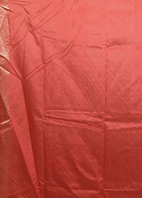 Red Dupion Silk Saree With Blouse Piece