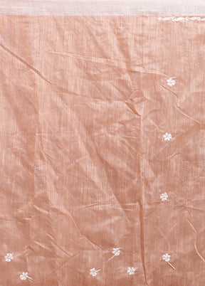 Cream Chikankari Saree With Blouse Piece