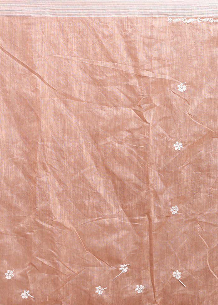 Cream Chikankari Saree With Blouse Piece