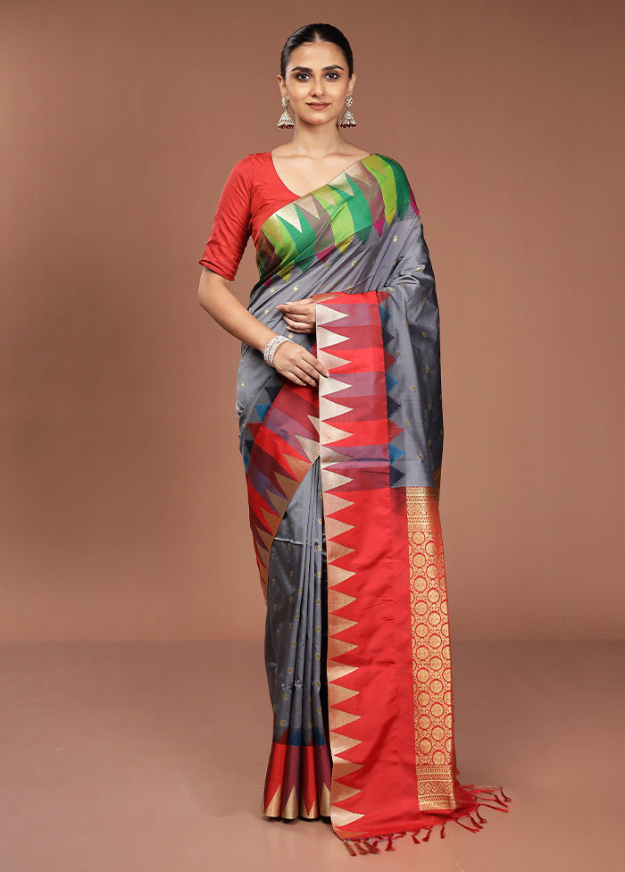 Blue Kanjivaram Silk Saree With Blouse Piece