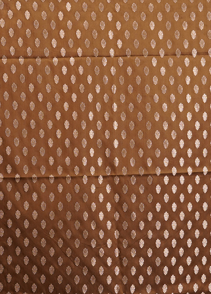 Brown Dupion Silk Saree With Blouse Piece