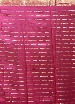 Pink Handloom Kora Pure Silk Saree With Blouse Piece