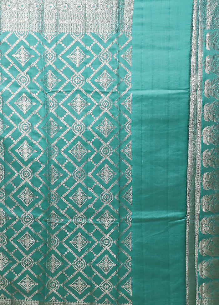 White Handloom Dupion Pure Silk Saree With Blouse Piece