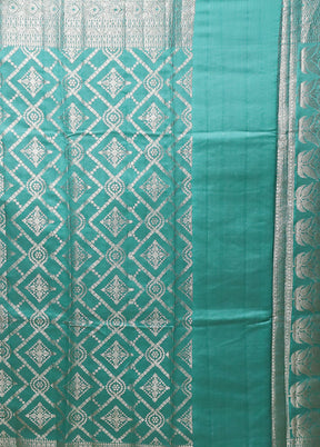 White Handloom Dupion Pure Silk Saree With Blouse Piece