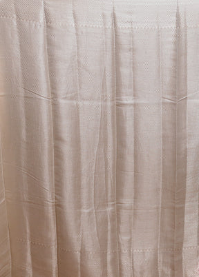 White Handloom Dupion Pure Silk Saree With Blouse Piece