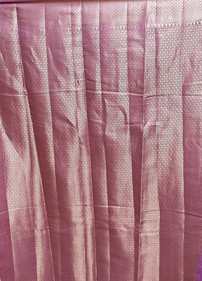 Purple Handloom Dupion Pure Silk Saree With Blouse Piece