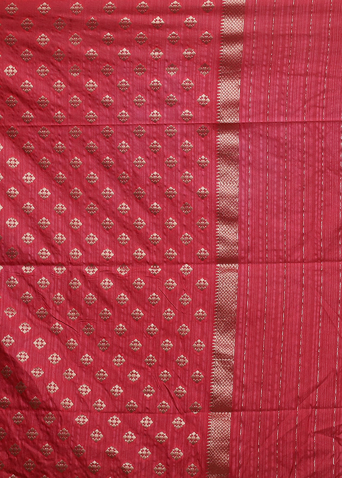 Pink Dupion Silk Saree With Blouse Piece