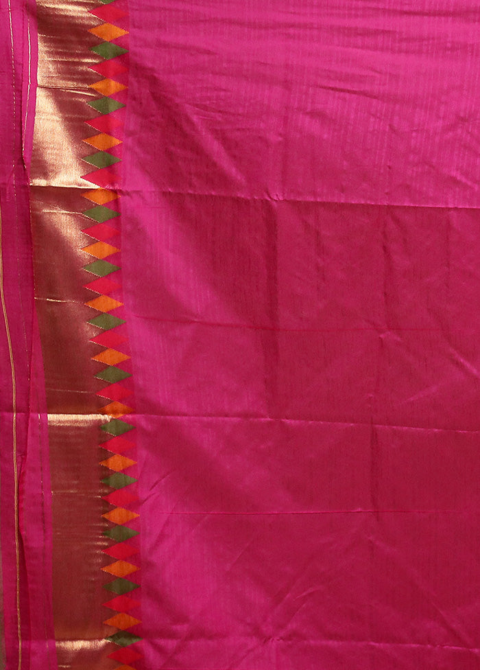 Pink Dupion Silk Saree With Blouse Piece