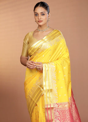 Blue Kanjivaram Silk Saree With Blouse Piece
