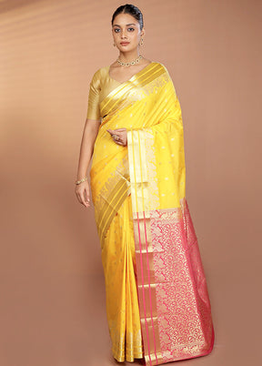 Blue Kanjivaram Silk Saree With Blouse Piece